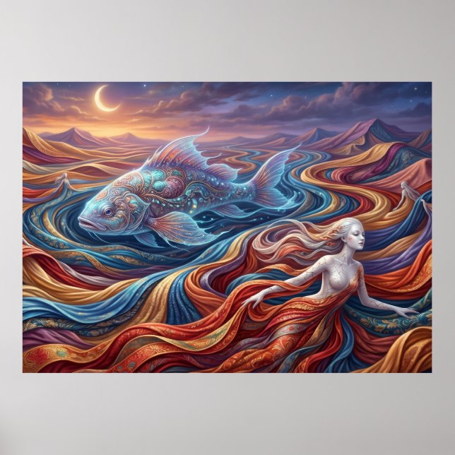 Den Celestiala Fisken i Sidenöknen Poster (Framsidan)