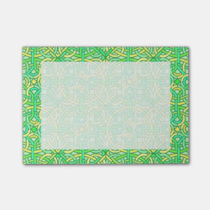 Den Celtic fnurrairländare flätar mönstergrönt Post-it Block