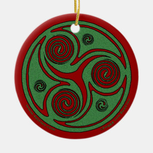 Den Celtic julspiralprydnaden Julgransprydnad Keramik
