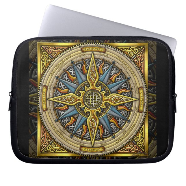 Den Celtic kompassbärbar dator hänger lös Laptop Sleeve (Framsidan)