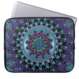Den Celtic mandalaen på den färgrika Fractalbär Laptop Sleeve