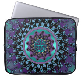 Den Celtic mandalaen på den färgrika Fractalbärbar Laptop Sleeve
