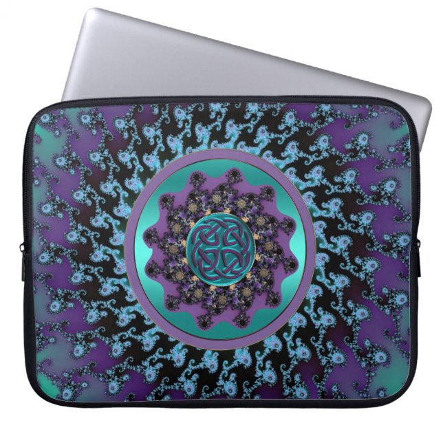 Den Celtic mandalaen på den färgrika Fractalbärbar Laptop Sleeve (Framsidan)