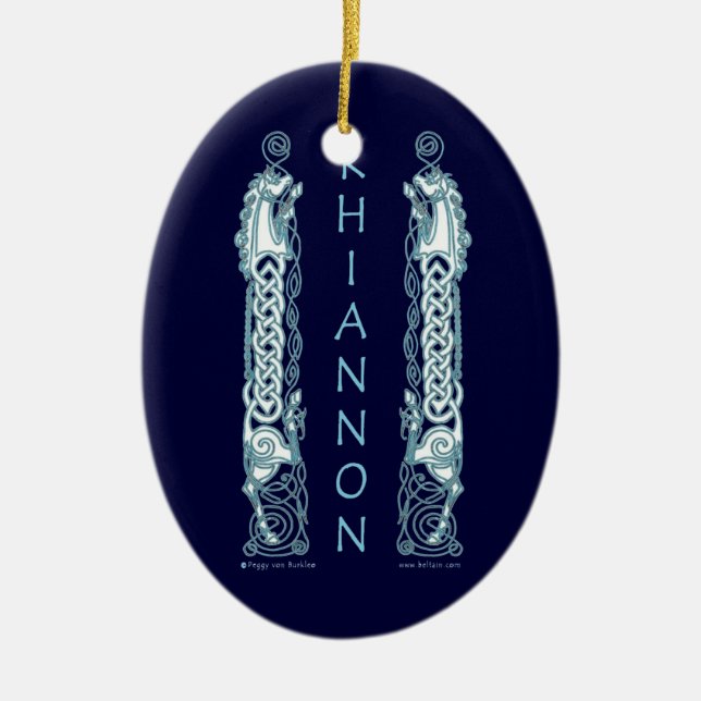 Den Celtic prydnaden för Rhiannon häst Julgransprydnad Keramik (Framsidan)