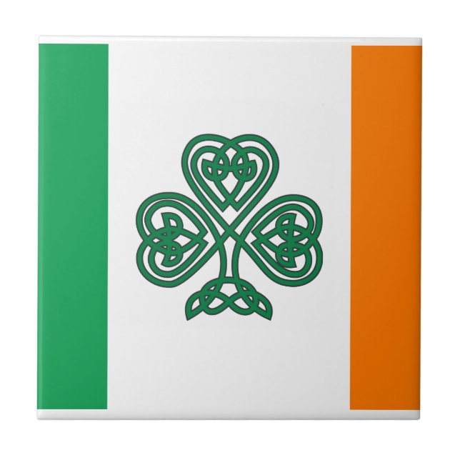Den Celtic Shamrockflagga av den Irland Kakelplatta (Framsidan)