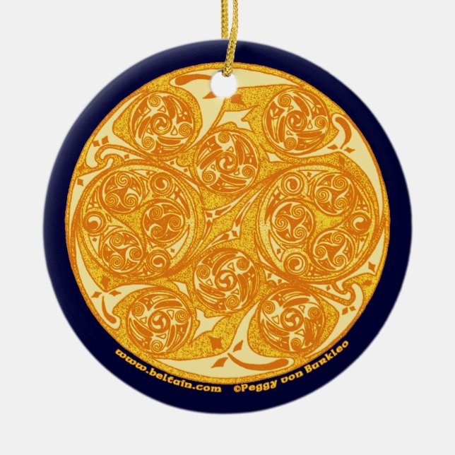 Den Celtic spiral konstMandalaprydnaden Julgransprydnad Keramik (Framsidan)