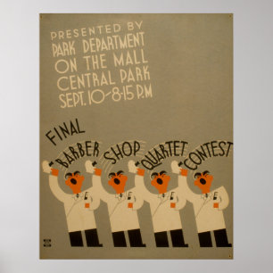 Den Central Park barberaren shoppar vintage Poster