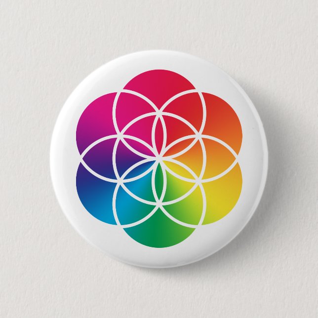 Den Chakras regnbågen kärnar ur av livsymbol Knapp (Framsida)