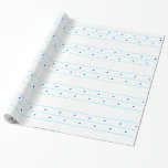 Den Chanukah stjärnan fodrar blått Presentpapper<br><div class="desc">Gulliga Chanukah som slår in papper med en fodra av blåttstjärnor och,  tänder - blått pricker</div>