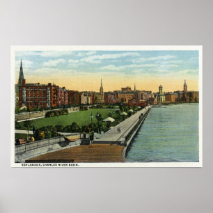Den Charles River handfatet och esplanaden Poster