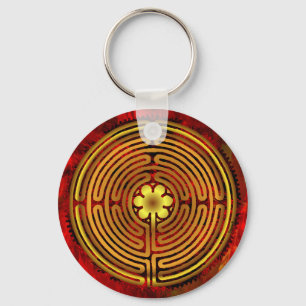 Den Chartres labyrinten avfyrar Keychain Nyckelring