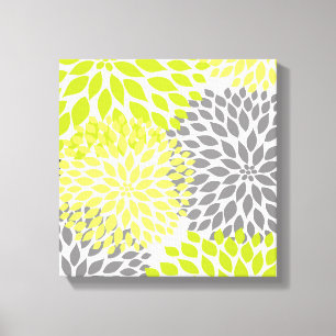 Den Chartreuse gröna moderna dahliaen blomstrar Canvastryck