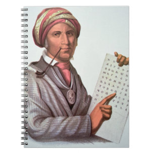 Den Cherokee forskare, Sequoyah (1776-1843) (färg Anteckningsbok Med Spiral