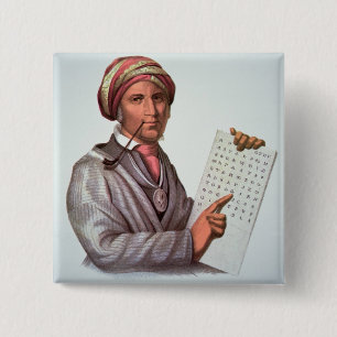 Den Cherokee forskare, Sequoyah (1776-1843) (färg Knapp