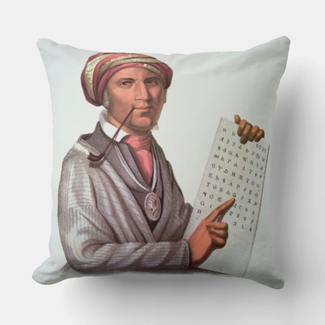 Den Cherokee forskare, Sequoyah (1776-1843) (färg Kudde (Framsida)