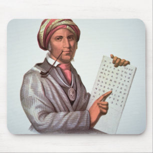 Den Cherokee forskare, Sequoyah (1776-1843) (färg Musmatta