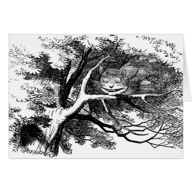 Den cheshire katten hälsningskort (Framsidan Horizontal)