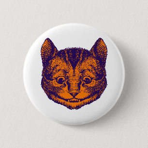 Den Cheshire katten Inked den purpurfärgade Knapp