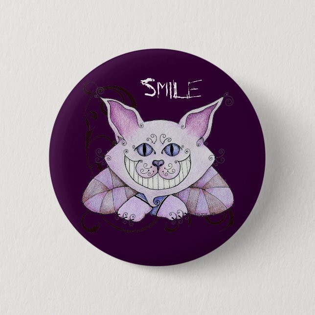 Den Cheshire katten knäppas Knapp (Framsida)