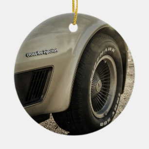 Den Chevrolet Corvette samlare rullar upplaga 1982 Julgransprydnad Keramik