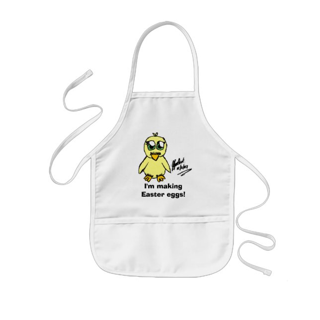 Den Chibi påskCHICKEN, I-förmiddag skapar påskägg! Barnförkläde (Framsidan)