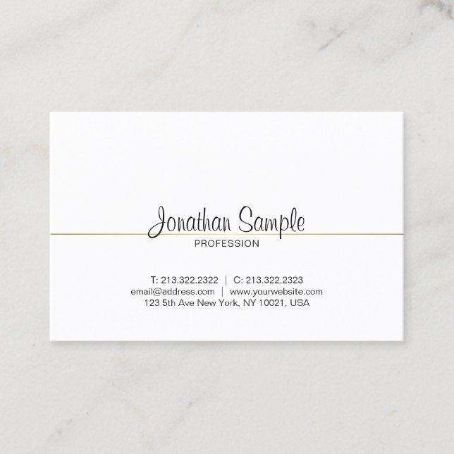 Den chic calligraphyen skrivar Luxe trendig för Visitkort (Framsida)