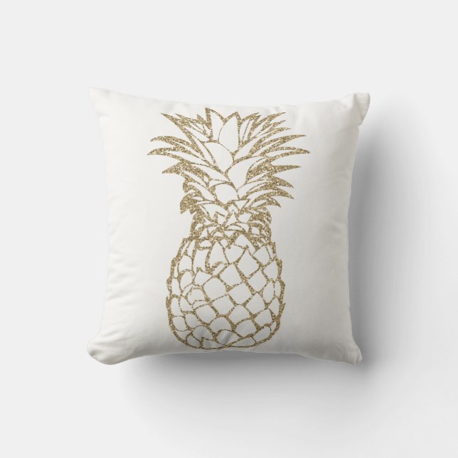 Den chic dekorativ kudde för Fauxglitterananas (Framsida)
