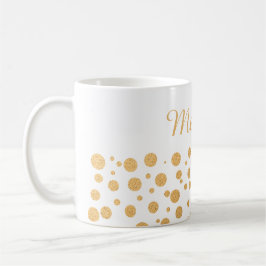 Den chic guld- konfettin pricker kaffemugg