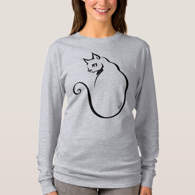 Den chic hand plockadekatten Flowy knuffar av T-shirt (Framsida)