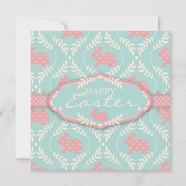 Den chic kanininbjudan kvadrerar inbjudningar (Framsida)