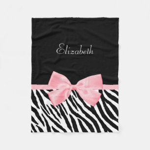 Den chic zebra tryck tänder flickaktigt - det ros fleecefilt