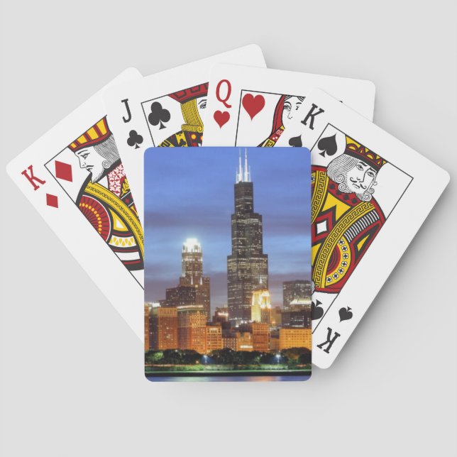Den Chicago horisonten från den Adler Casinokort (Baksidan)
