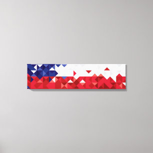 Den Chile flagga, den enkla chilenare färgar Canvastryck