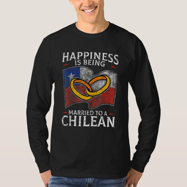 Den chilenska Giftermål Chile-gifta Flagga bröllop T Shirt (Framsida)