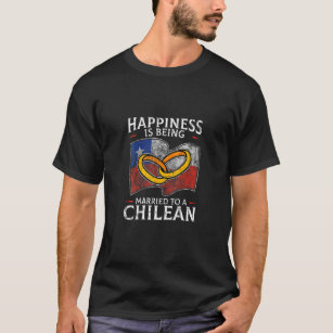 Den chilenska Giftermål Chile-gifta Flagga bröllop T Shirt