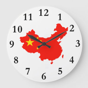 Den chinakartan & flagga tar tid på stor klocka