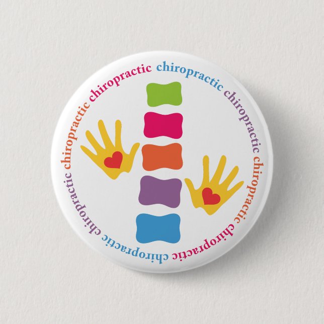 Den Chiropractichänder och ryggen knäppas Knapp (Framsida)