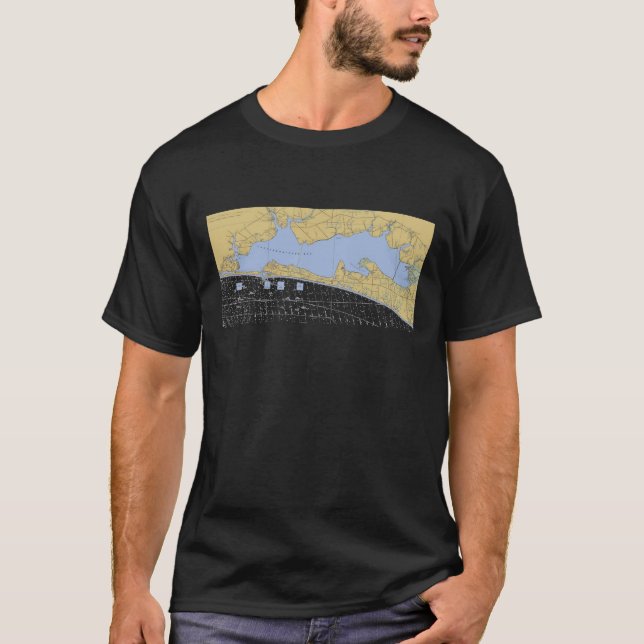 Den Choctawhatchee fjärden, nautisk FL kartlägger Tee Shirt (Framsida)