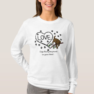 Den chokladLabrador sanden märker tecknaden Tee Shirt