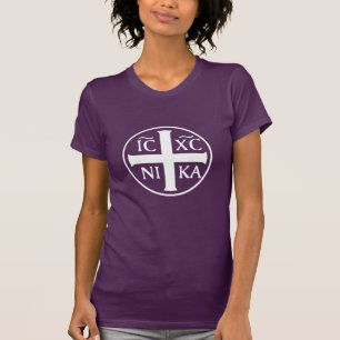 Den Christogram ICXC NIKA Jesus Kristus erövrar T Shirt