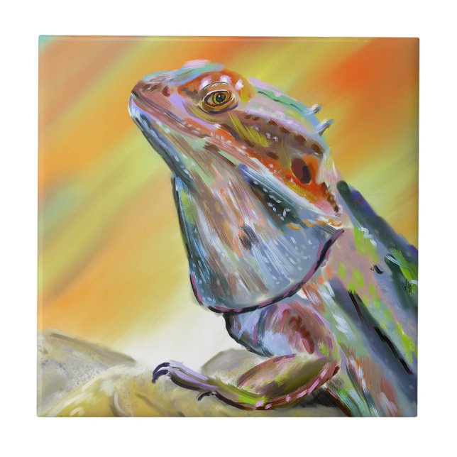 Den Chromatic skäggiga draken Digital målar Kakelplatta (Framsidan)