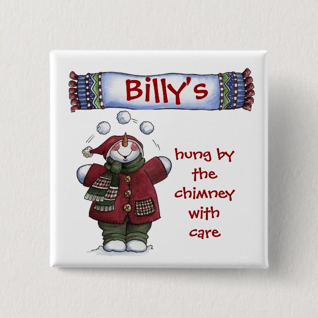 Den Chrtimstas strumpaetiketten knäppas Knapp (Framsida)