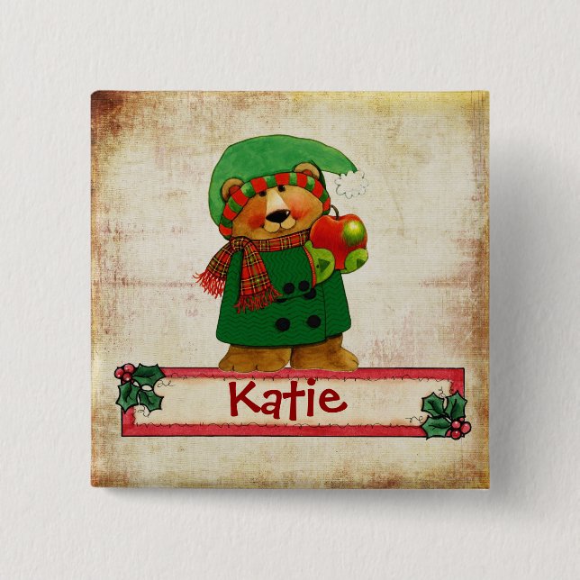 Den Chrtimstas strumpaetiketten knäppas Knapp (Framsida)