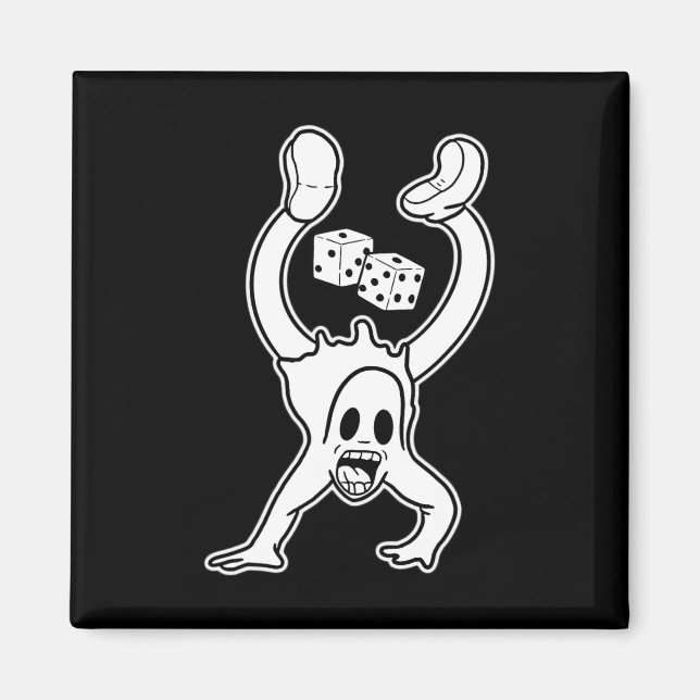 Den Clown Ghost Lucky Dice handstand Gothic Cartoo Magnet (Framsidan)