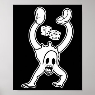 Den Clown Ghost Lucky Dice handstand Gothic Cartoo Poster