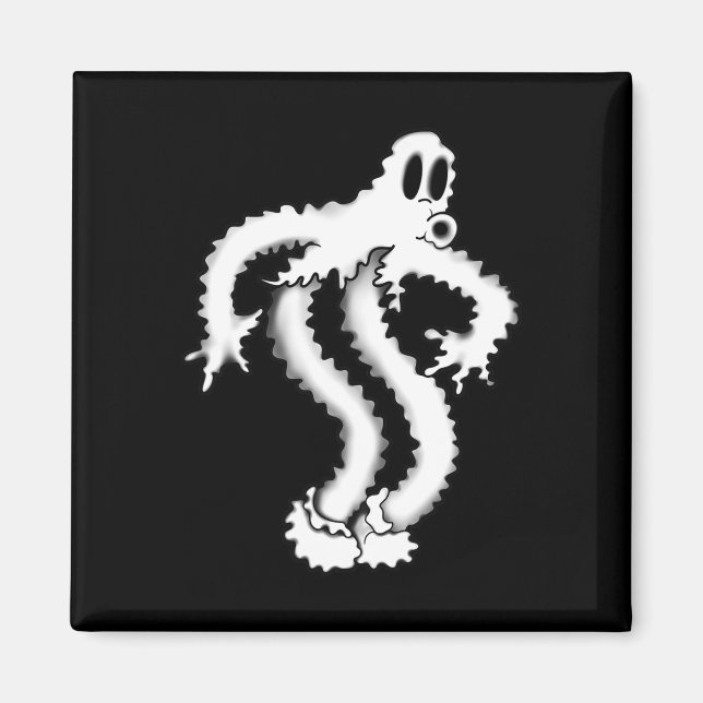 Den Clown Ghost Shaky Spooky Blackwork Magnet (Framsidan)