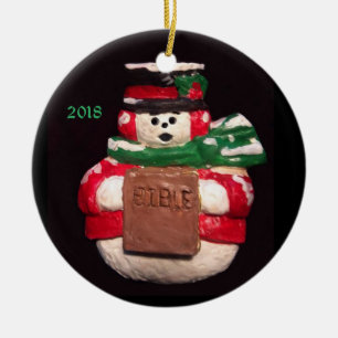 DEN COLLECTIBLE PRYDNADEN FÖR BIBELSNÖGUBBE 2018 JULGRANSPRYDNAD KERAMIK