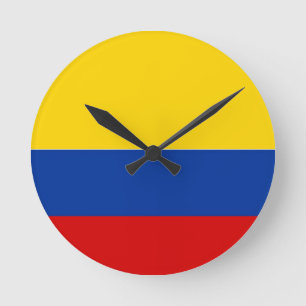 den colombia landflagga tar tid på rund klocka