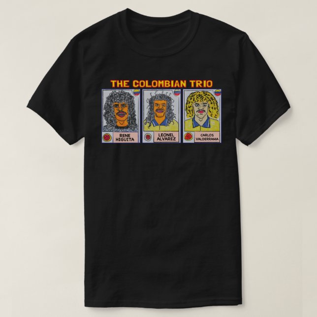 Den colombianska fotbollslegenden Carlos Valderram T Shirt (Design framsida)