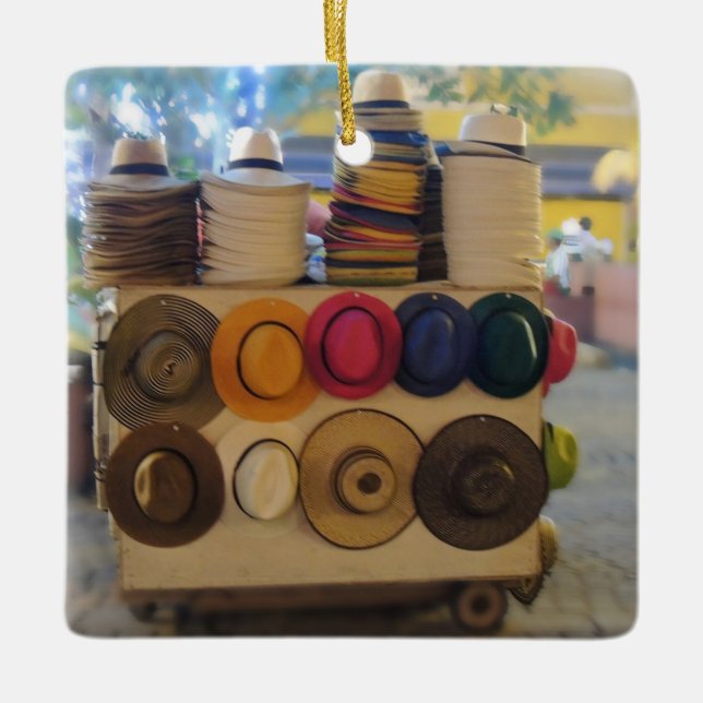 Den colombianska hatten shoppar i parkera julgransprydnad keramik (Framsida)